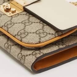 Gucci Tricolor GG Supreme Canvas and Leather Continental Wallet on Chain