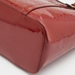 Pre Owned Gucci Red Microguccissima Patent Leather Medium Nice Tote