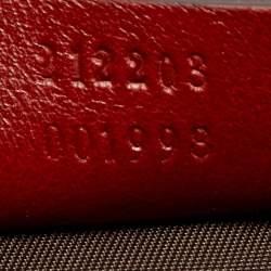 Pre Owned Gucci Blood Red Guccissima Leather Interlocking G Wristlet Clutch