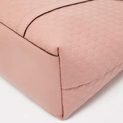 Pre Owned Gucci Pink Microguccissima Leather Margaux Tote