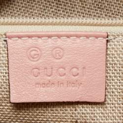 Pre Owned Gucci Pink Microguccissima Leather Margaux Tote