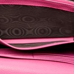 Gucci Fuchsia Leather GG Marmont Wallet on Chain