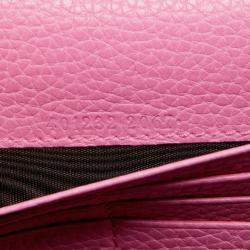 Gucci Fuchsia Leather GG Marmont Wallet on Chain