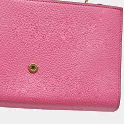 Gucci Fuchsia Leather GG Marmont Wallet on Chain