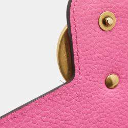 Gucci Fuchsia Leather GG Marmont Wallet on Chain