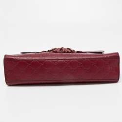Gucci Dark Red Guccissima Leather Medium Emily Chain Shoulder Bag