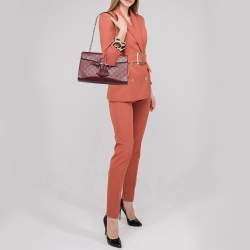 Gucci Dark Red Guccissima Leather Medium Emily Chain Shoulder Bag