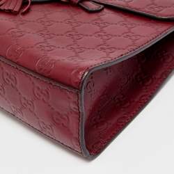 Gucci Dark Red Guccissima Leather Medium Emily Chain Shoulder Bag