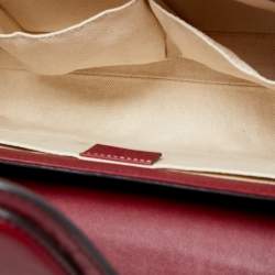 Gucci Dark Red Guccissima Leather Medium Emily Chain Shoulder Bag