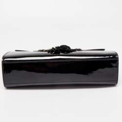 Pre Owned Gucci Black Patent Leather Medium Emily Chain Shoulder Bag