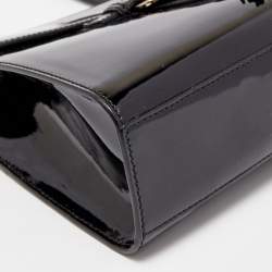 Pre Owned Gucci Black Patent Leather Medium Emily Chain Shoulder Bag