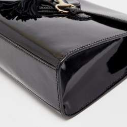 Pre Owned Gucci Black Patent Leather Medium Emily Chain Shoulder Bag
