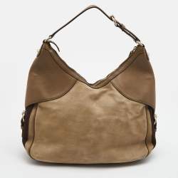 Pre Owned حقيبة غوتشي هيريتاج هورسبيت ويب جلد بني/بيج متوسطة