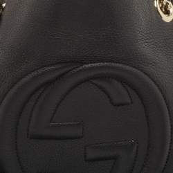 Gucci Black Leather Medium Chain Soho Shoulder Bag