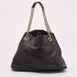 Gucci Black Leather Medium Chain Soho Shoulder Bag