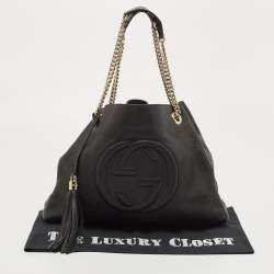 Gucci Black Leather Medium Chain Soho Shoulder Bag
