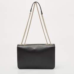 Pre Owned Gucci Black Leather Interlocking G Shoulder Bag