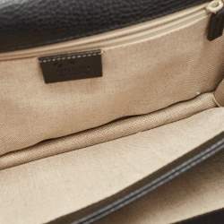 Pre Owned Gucci Black Leather Interlocking G Shoulder Bag