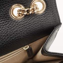 Pre Owned Gucci Black Leather Interlocking G Shoulder Bag