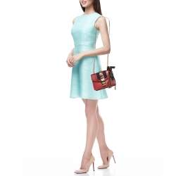 Pre Owned Gucci Black Leather Mini Web Chain Sylvie Crossbody Bag