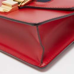 Pre Owned Gucci Black Leather Mini Web Chain Sylvie Crossbody Bag