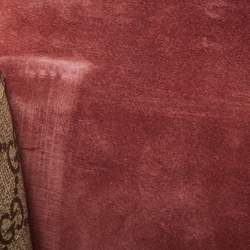 Pre Owned Gucci Old Rose/Beige GG Supreme Canvas and Suede Small Blooms Dionysus Shoulder Bag