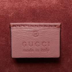 Pre Owned Gucci Old Rose/Beige GG Supreme Canvas and Suede Small Blooms Dionysus Shoulder Bag