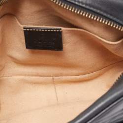 Pre Owned Gucci Black Matelasse Leather Mini GG Marmont Crossbody Bag