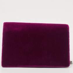 Pre Owned Gucci Purple Velvet And Leather Super Mini Dionysus Shoulder Bag