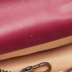 Pre Owned Gucci Purple Velvet And Leather Super Mini Dionysus Shoulder Bag