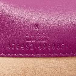Pre Owned Gucci Purple Velvet And Leather Super Mini Dionysus Shoulder Bag