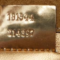 Pre Owned Gucci Gold Patent Leather Romy Clutch