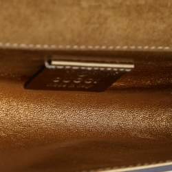 Pre Owned Gucci Gold Patent Leather Romy Clutch