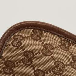 Pre Owned Gucci Brown/Beige GG Canvas and Leather Horsebit 1955 Tote