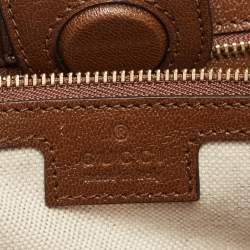Pre Owned Gucci Brown/Beige GG Canvas and Leather Horsebit 1955 Tote