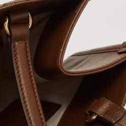 Pre Owned Gucci Brown/Beige GG Canvas and Leather Horsebit 1955 Tote