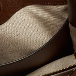 Pre Owned Gucci Brown/Beige GG Canvas and Leather Horsebit 1955 Tote