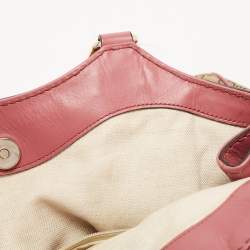 Pre Owned Gucci Beige/Pink GG Canvas and Leather Medium Sukey Tote