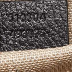 Pre Owned Gucci Black Leather Dollar Interlocking G Crossbody Bag