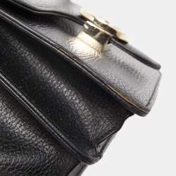 Pre Owned Gucci Black Leather Dollar Interlocking G Crossbody Bag