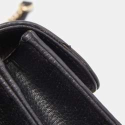 Pre Owned Gucci Black Leather Dollar Interlocking G Crossbody Bag