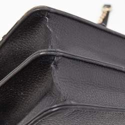 Pre Owned Gucci Black Leather Dollar Interlocking G Crossbody Bag