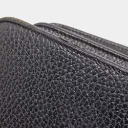 Pre Owned Gucci Black Leather Dollar Interlocking G Crossbody Bag