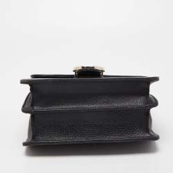 Pre Owned Gucci Black Leather Dollar Interlocking G Crossbody Bag