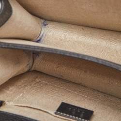 Pre Owned Gucci Black Leather Dollar Interlocking G Crossbody Bag