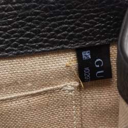 Pre Owned Gucci Black Leather Dollar Interlocking G Crossbody Bag