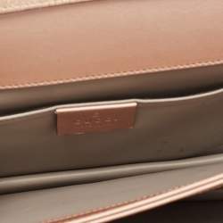 Gucci Rose Gold Leather Crystals Broadway Clutch Bag