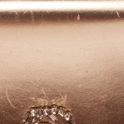 Gucci Rose Gold Leather Crystals Broadway Clutch Bag