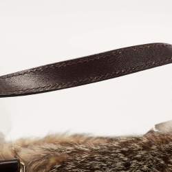 مملوكة مسبقًا Gucci Beige/Brown GG Canvas, Leather and Fox Fur Royal Tote