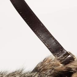 مملوكة مسبقًا Gucci Beige/Brown GG Canvas, Leather and Fox Fur Royal Tote